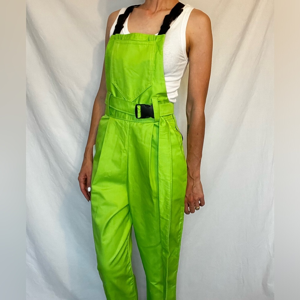 Love Too True - Neon Green Utility Overalls - Women’s size XS